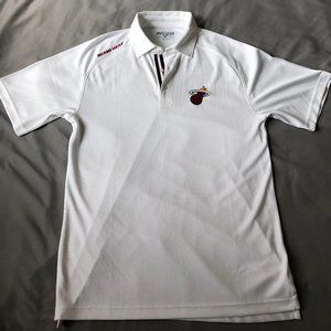 White Miami Heat Polo Shirt by Levelwear